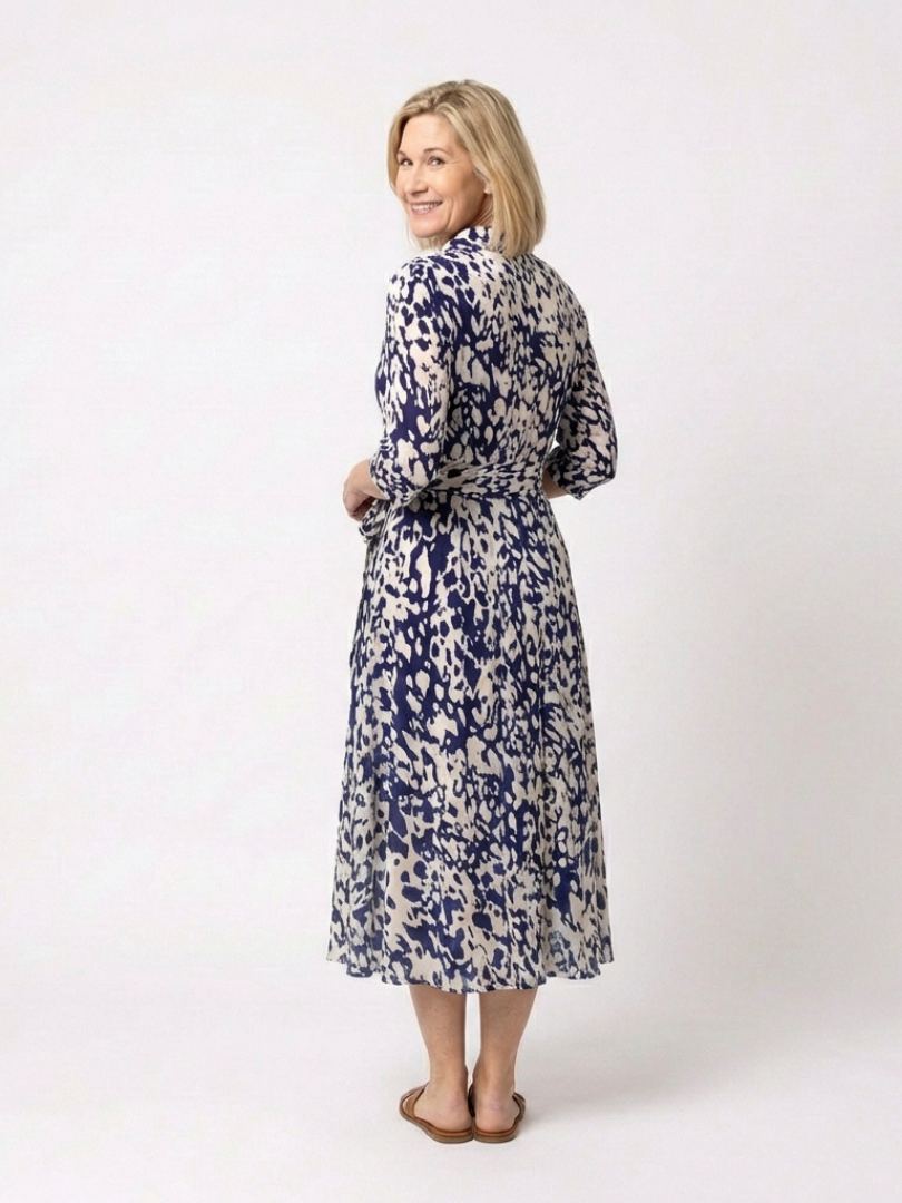 Celeste | Polished Midi Dress With Adjustable Waist