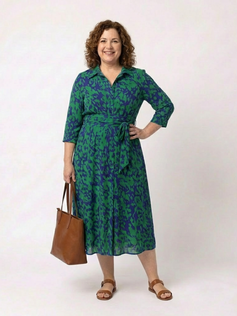 Celeste | Polished Midi Dress With Adjustable Waist
