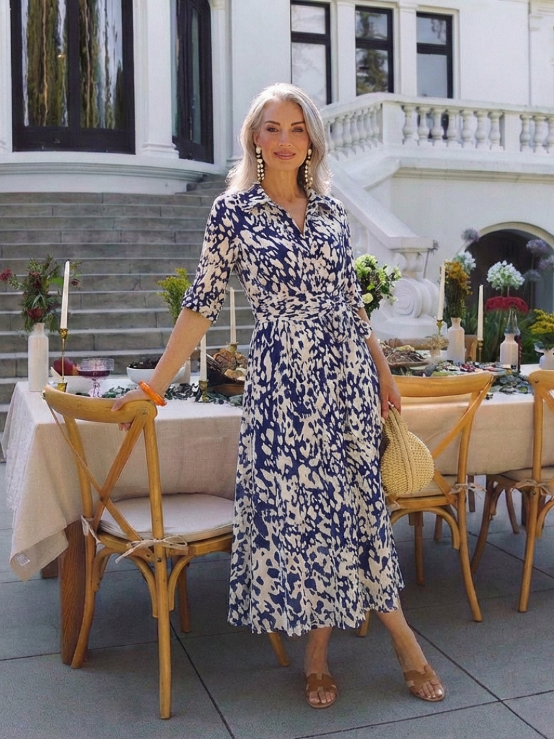 Celeste | Polished Midi Dress With Adjustable Waist