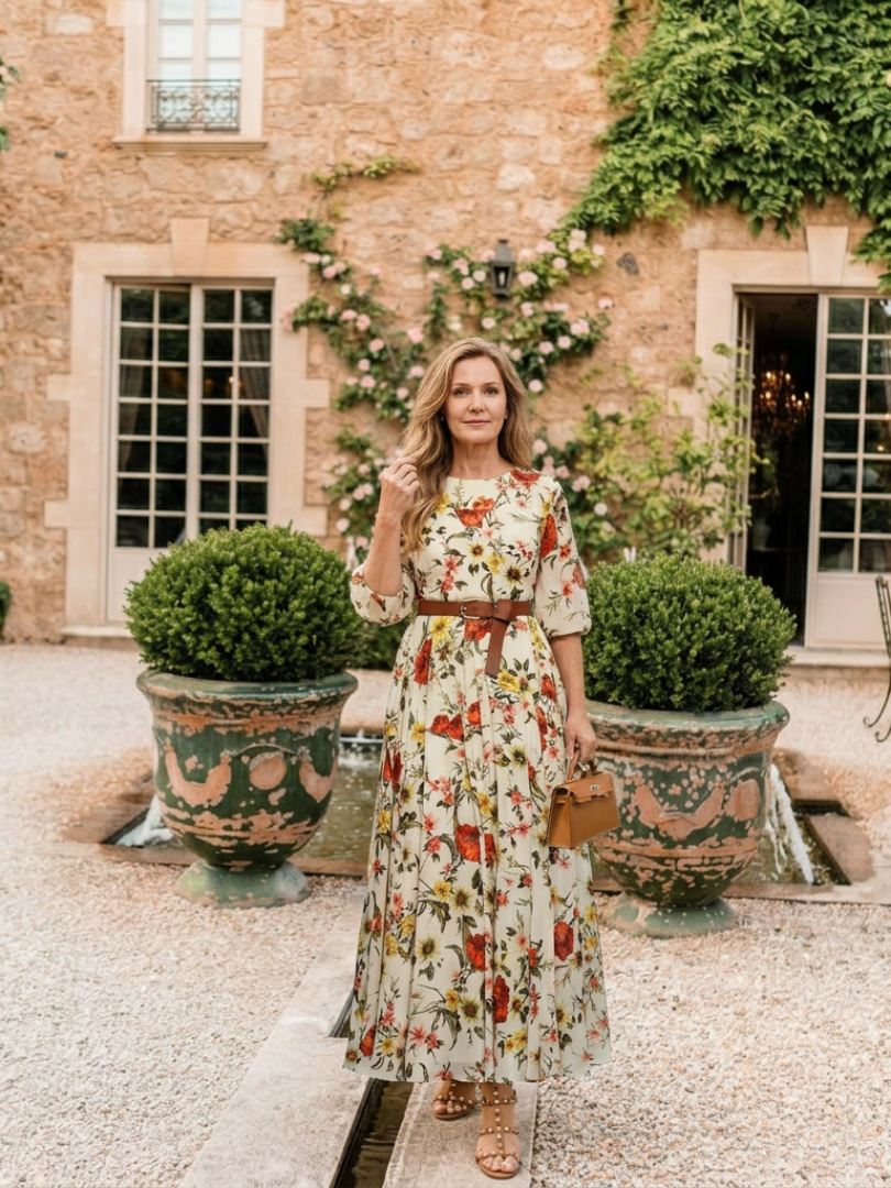Marilyn | Elegant Maxi Dress With Belt