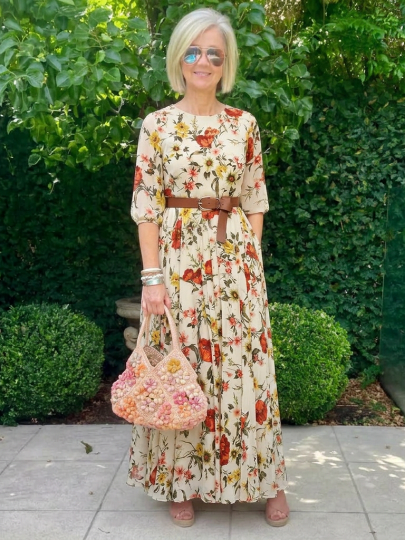 Marilyn | Elegant Maxi Dress With Belt