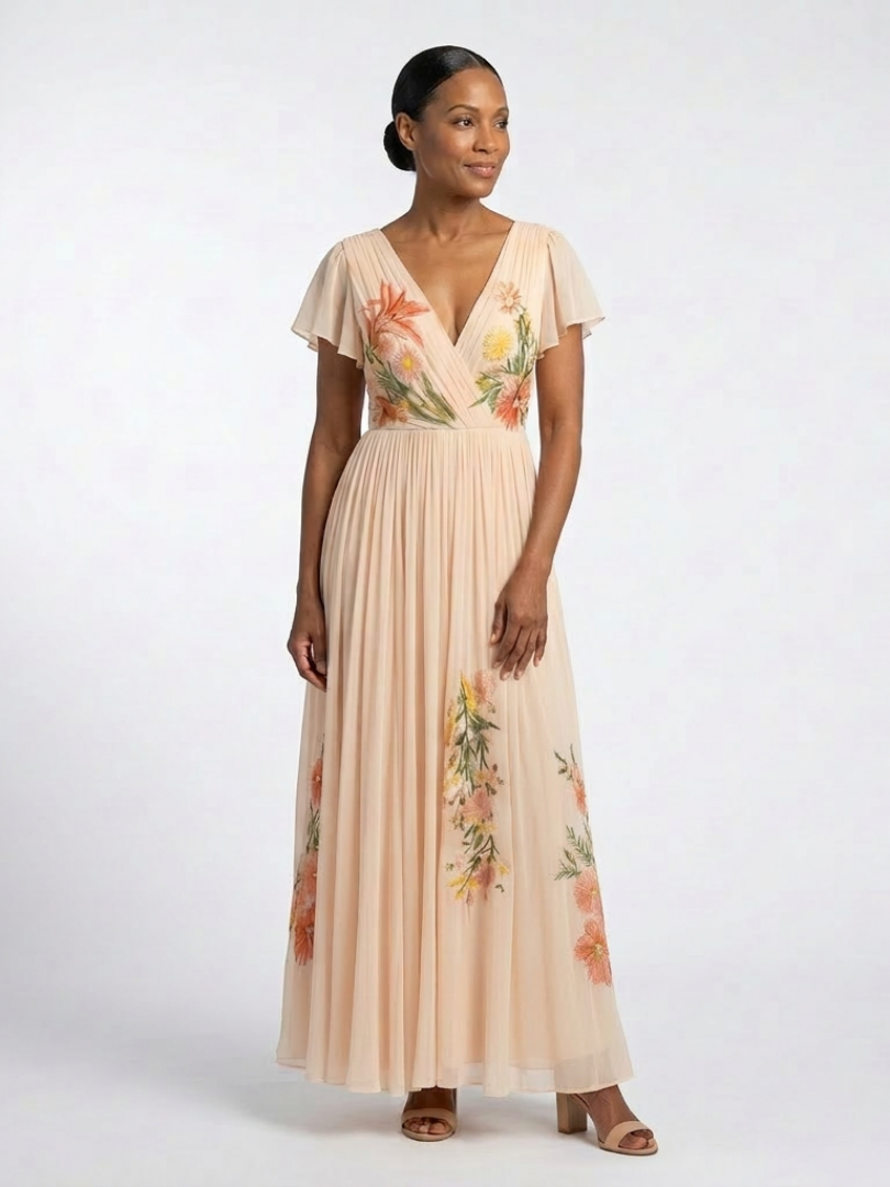 Amelia | Elegant Pleated Maxi Dress